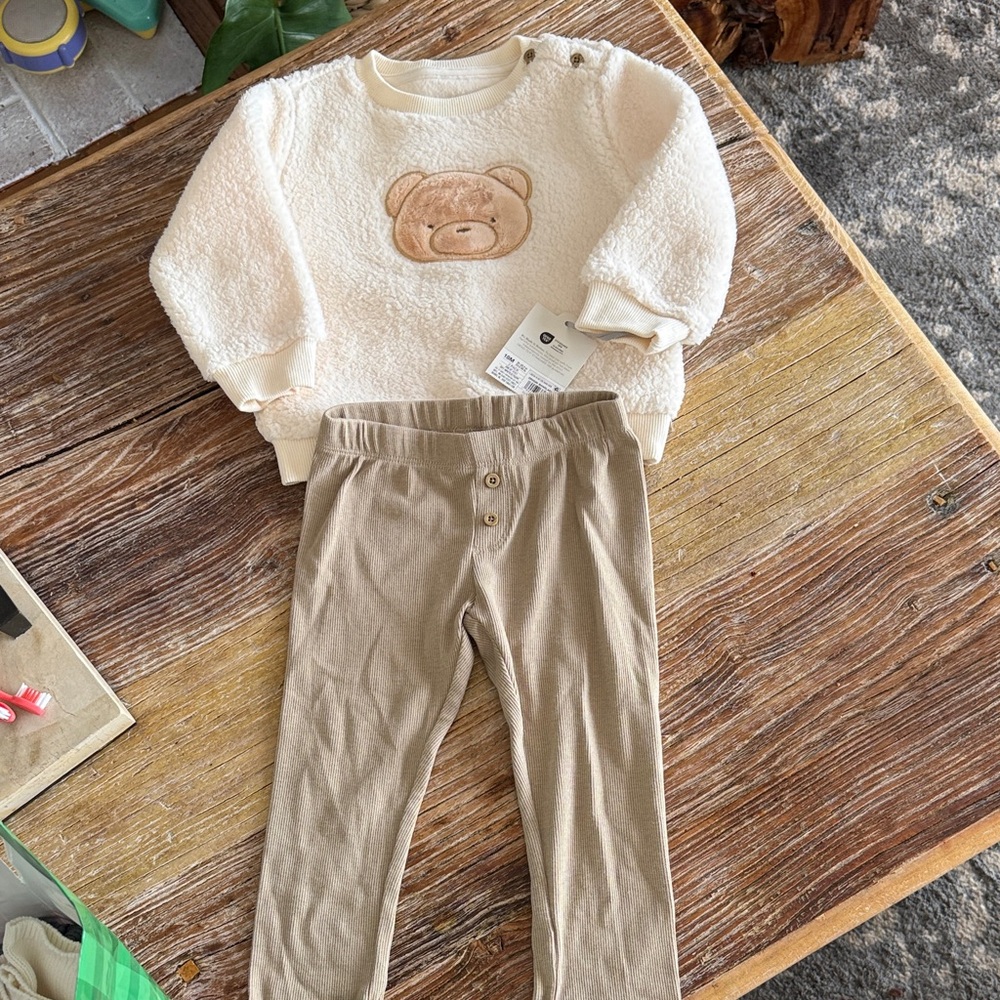 Cloud island Cream Knit Baby Set - Off-White size 18m